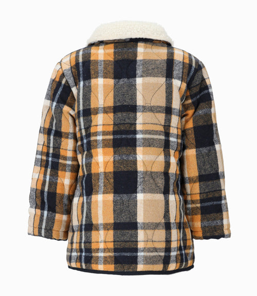 Abrigo niño cuadrillé 2 años / Mostaza