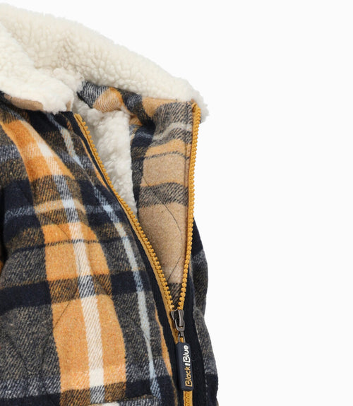 Abrigo niño cuadrillé 2 años / Mostaza