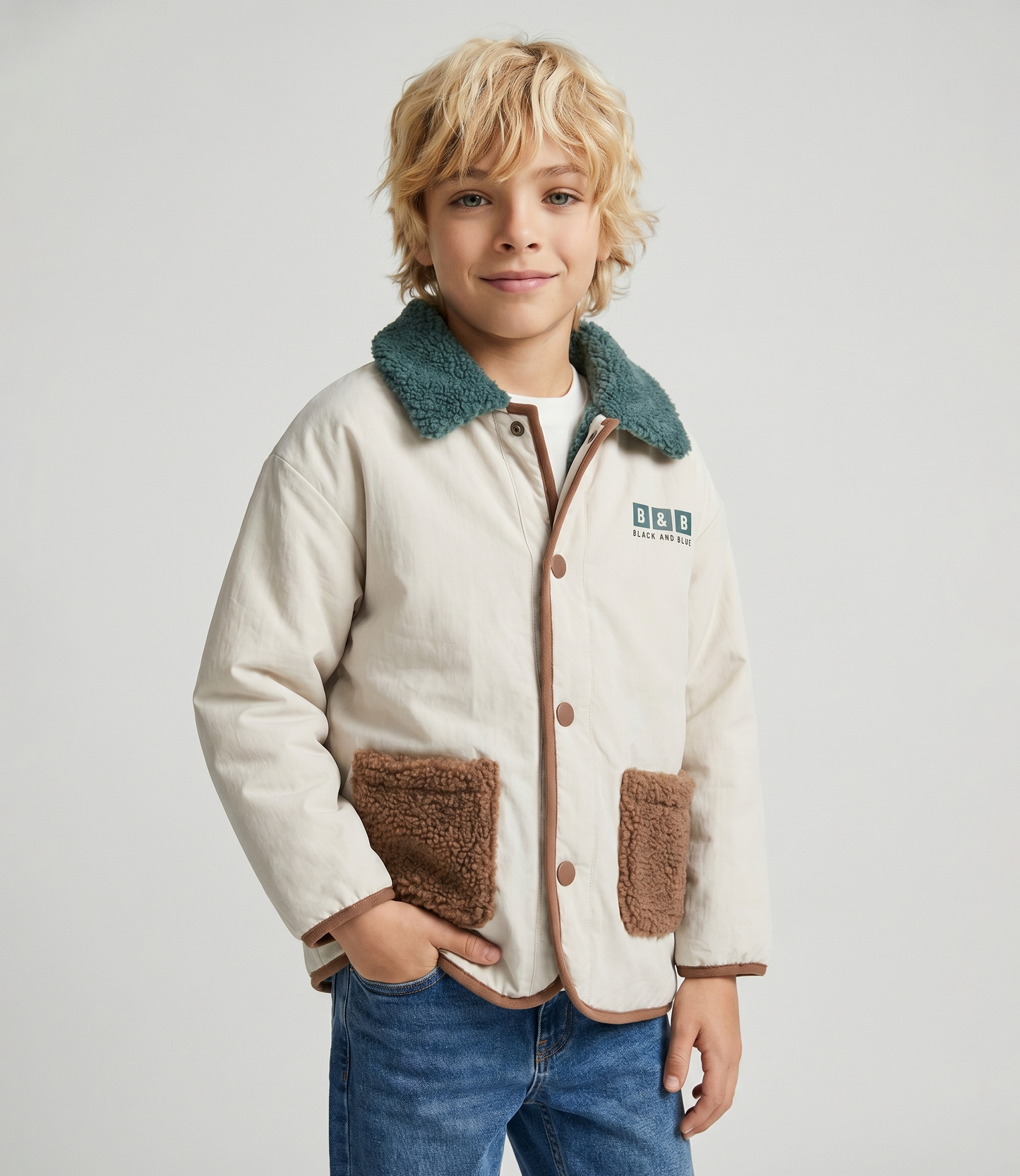 Abrigo niño reversible waterproof 2 años / Beige