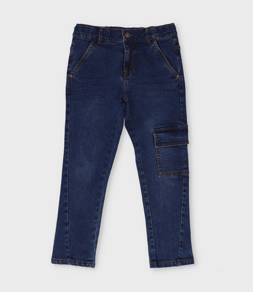 Jeans niño cargo 2 años / Azul Marino
