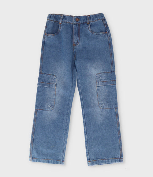 Jeans niño cargo 2 años / Celeste