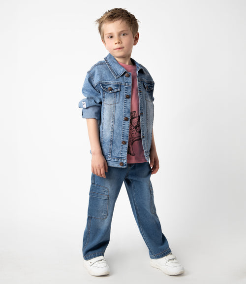 Jeans niño cargo 2 años / Celeste