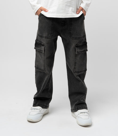Jeans niño wide leg 2 años / Gris