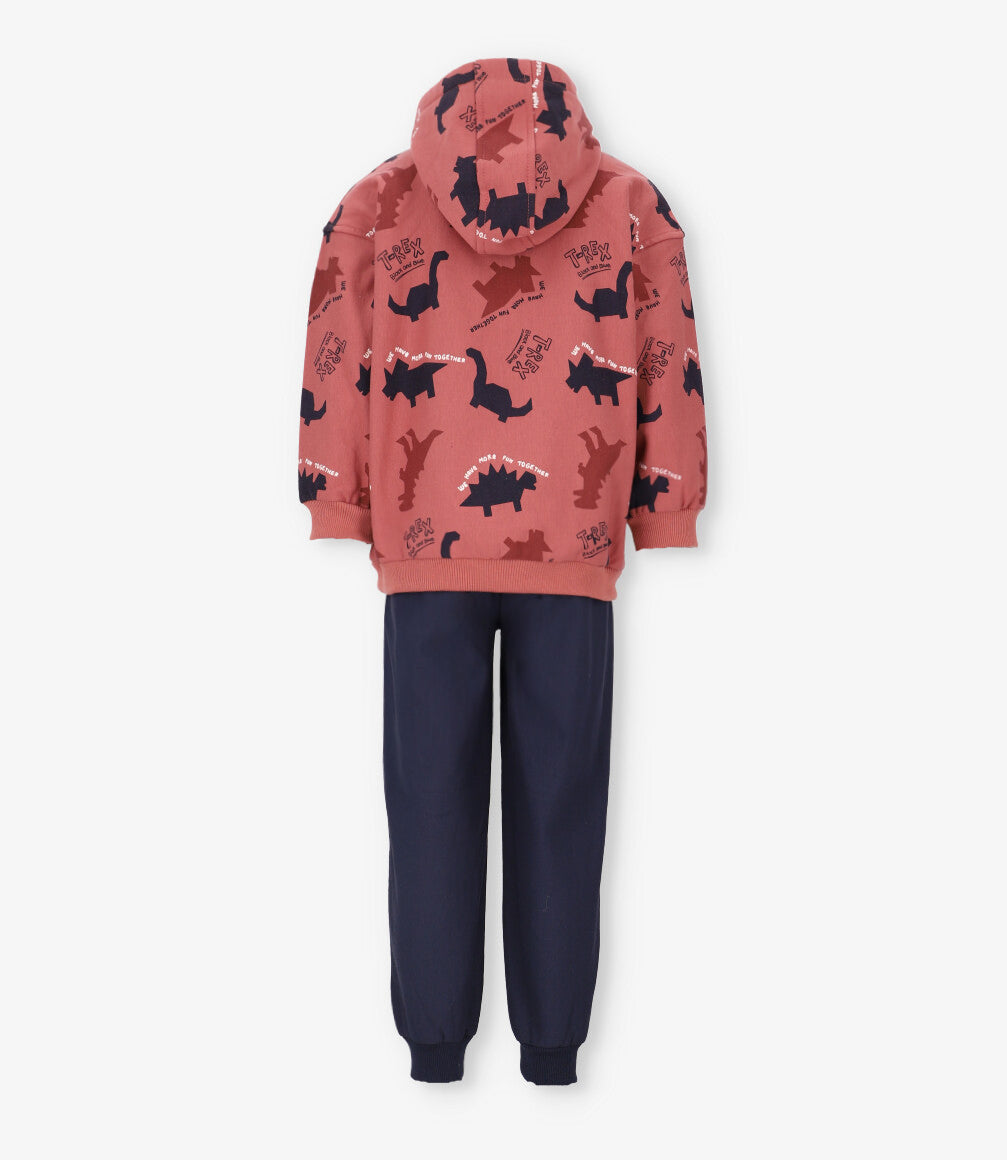 Buzo niño con dinosaurios 2 años / Café