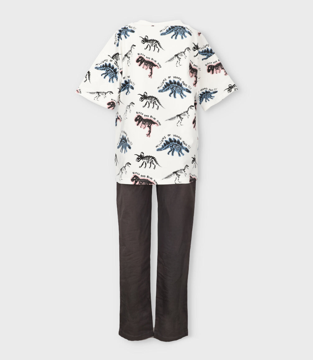 Conjunto niño con dinosaurios 2 años / Blanco
