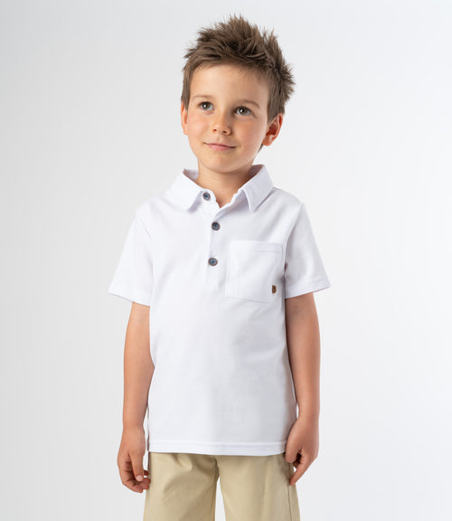 Conjunto niño de piqué 2 años / Blanco