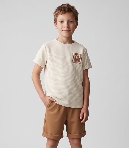 Conjunto niño back to dinos 2 años / Beige