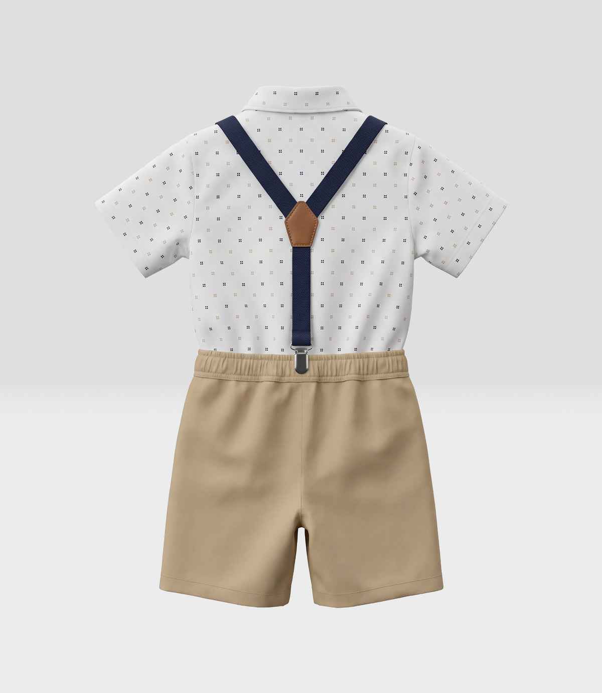 Conjunto niño camisa y bermuda 2 años / Beige