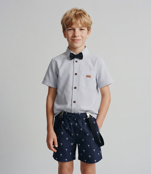 Conjunto niño camisa y bermuda 2 años / Azul Marino