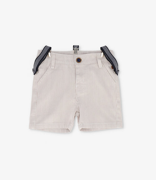 Bermuda niño con suspensores 2 años / Beige