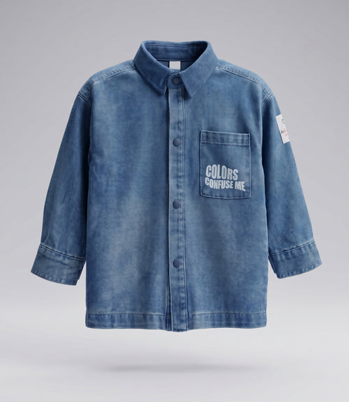 Camisa niño de denim 2 años / Azul Marino