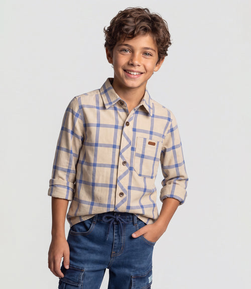 Camisa niño cuadrillé 2 años / Crudo