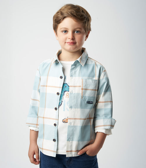 Camisa niño cuadrillé 2 años / Celeste