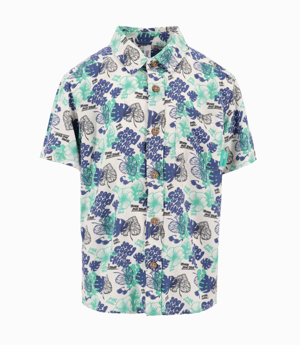 Camisa Niño Con Hojas 2 años / Blanco
