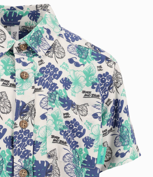 Camisa Niño Con Hojas 2 años / Blanco