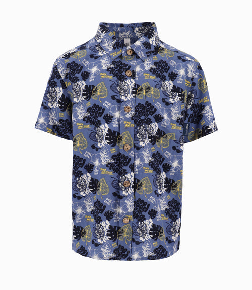 Camisa Niño Con Hojas 2 años / Azul Marino