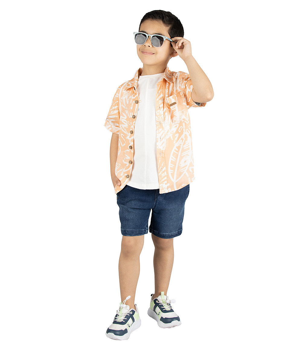 Camisa Niño Guayabera 2 años / Naranjo