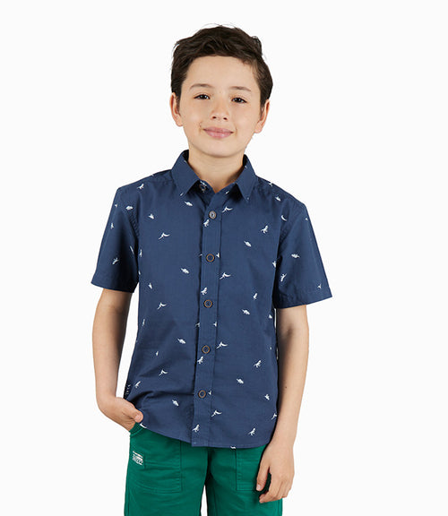Camisa Niño Con Dinosaurios 2 años / Azul Marino