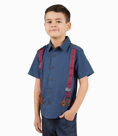 Camisa Niño Con Suspensores 2 años / Azul Marino