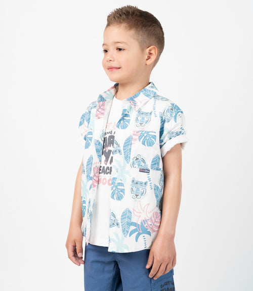 Camisa niño con palmera 2 años / Blanco