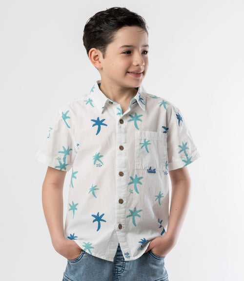 Camisa niño con palmera 2 años / Blanco