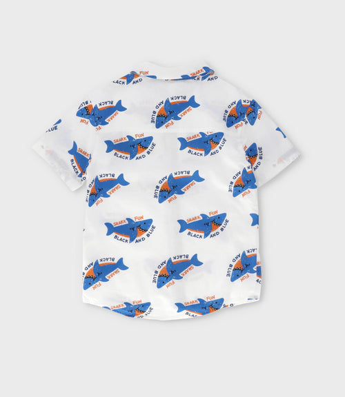 Camisa niño con tiburones 2 años / Blanco