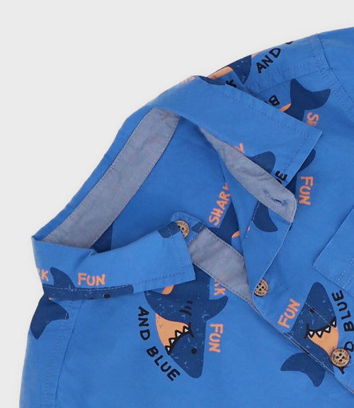 Camisa niño con tiburones 2 años / Blanco