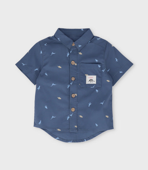 Camisa niño con dinosaurios 2 años / Azul