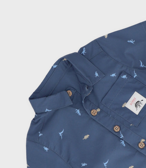 Camisa niño con dinosaurios 2 años / Azul