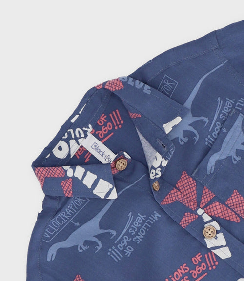 Camisa niño dinos 2 años / Azul