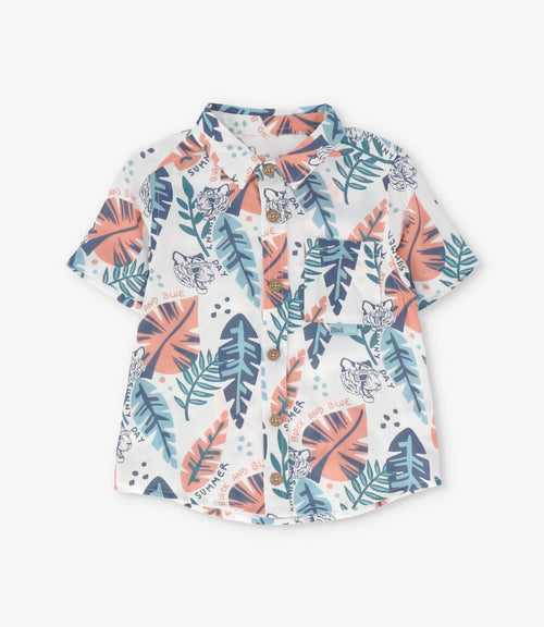 Camisa niño con hojas 2 años / Crudo