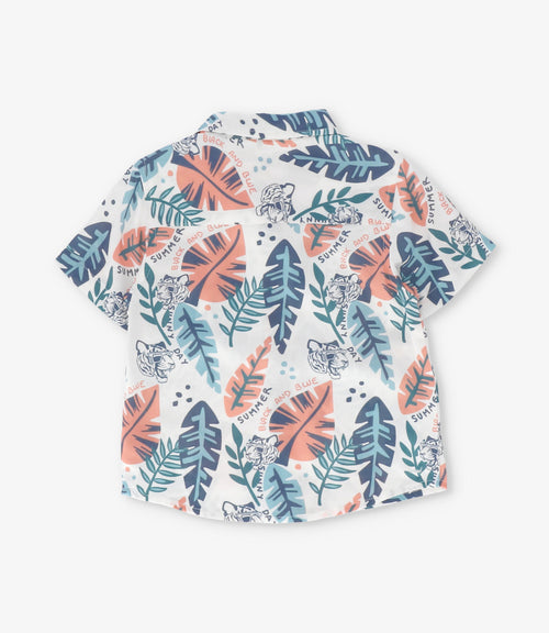 Camisa niño con hojas 2 años / Crudo