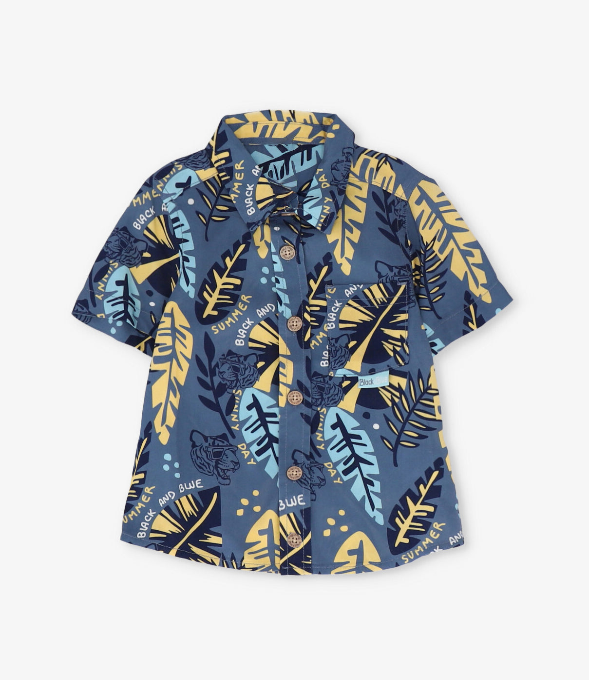 Camisa niño con hojas 2 años / Azul