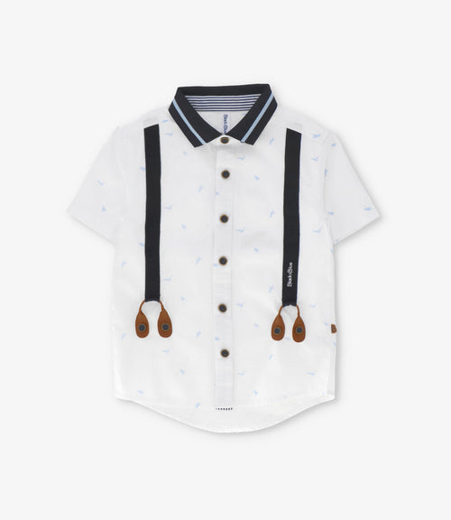 Camisa niño con suspensores 2 años / Blanco