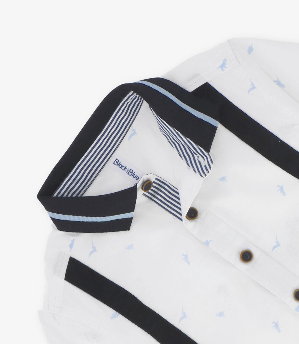 Camisa niño con suspensores 2 años / Blanco