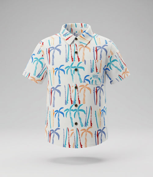 Camisa niño palmeras 2 años / Crudo