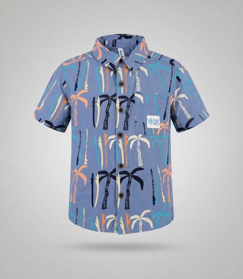 Camisa niño palmeras 2 años / Azul