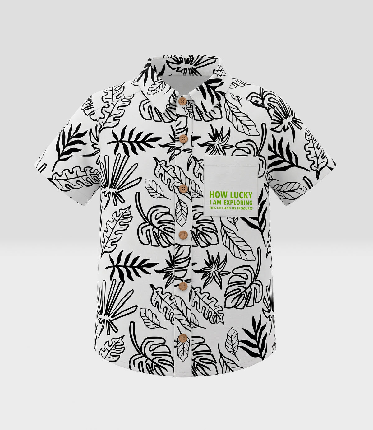 Camisa niño hojas 2 años / Crudo