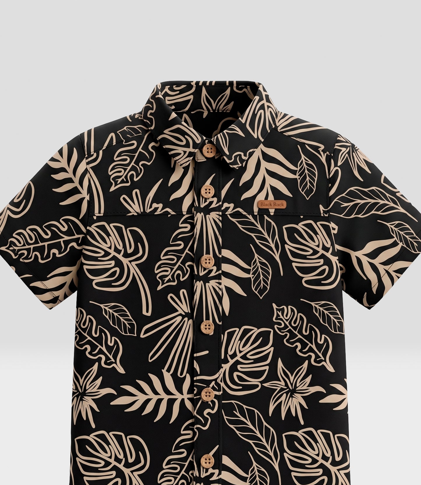 Camisa niño hojas 2 años / Negro