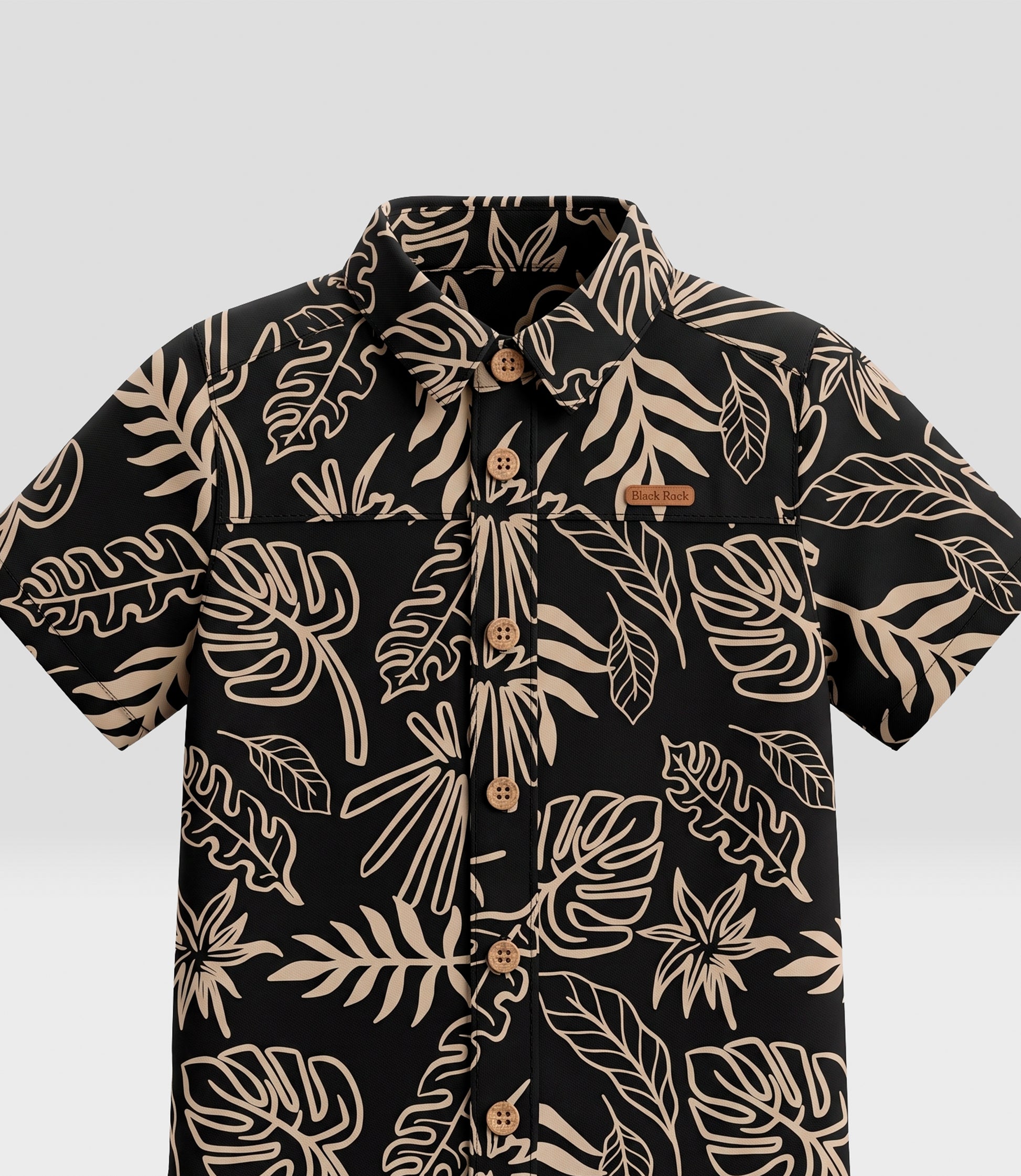Camisa niño hojas 2 años / Negro