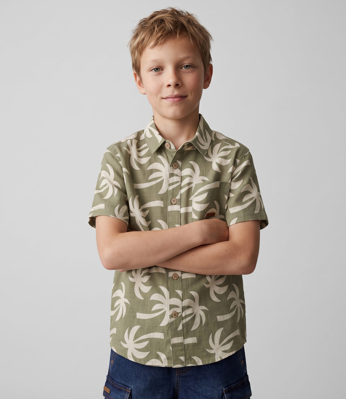 Camisa niño palmeras 2 años / Verde