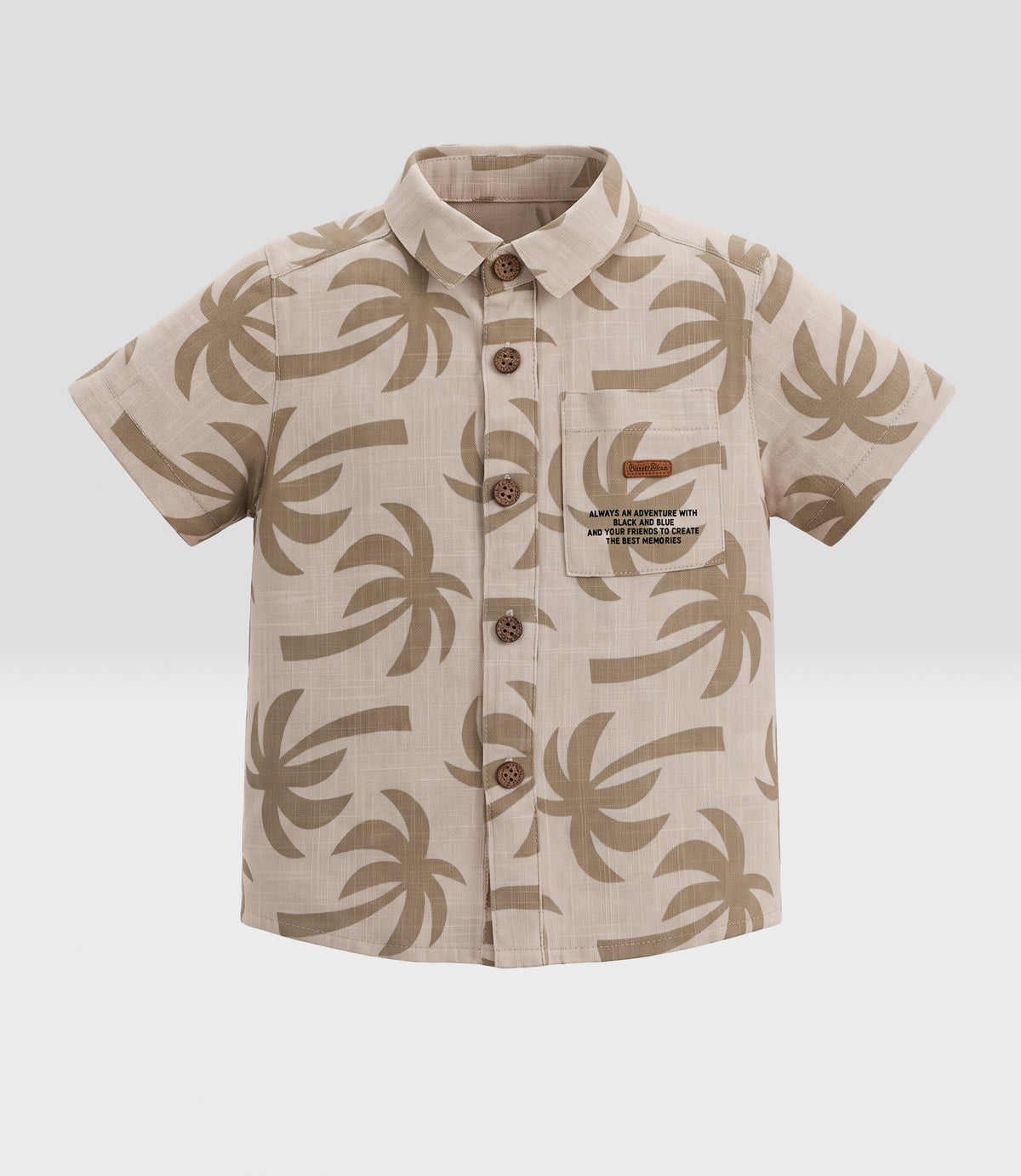 Camisa niño palmeras 2 años / Beige