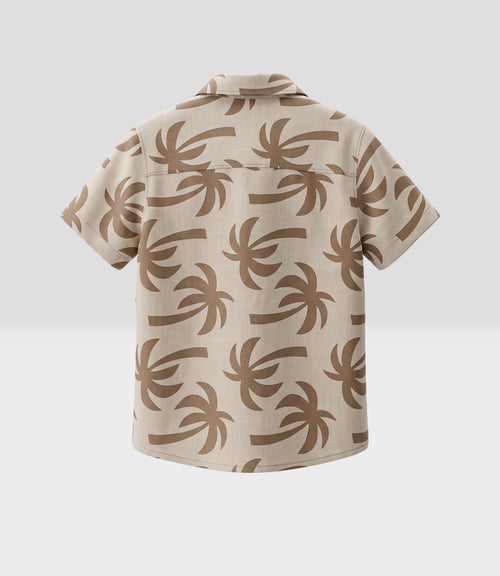Camisa niño palmeras 2 años / Beige