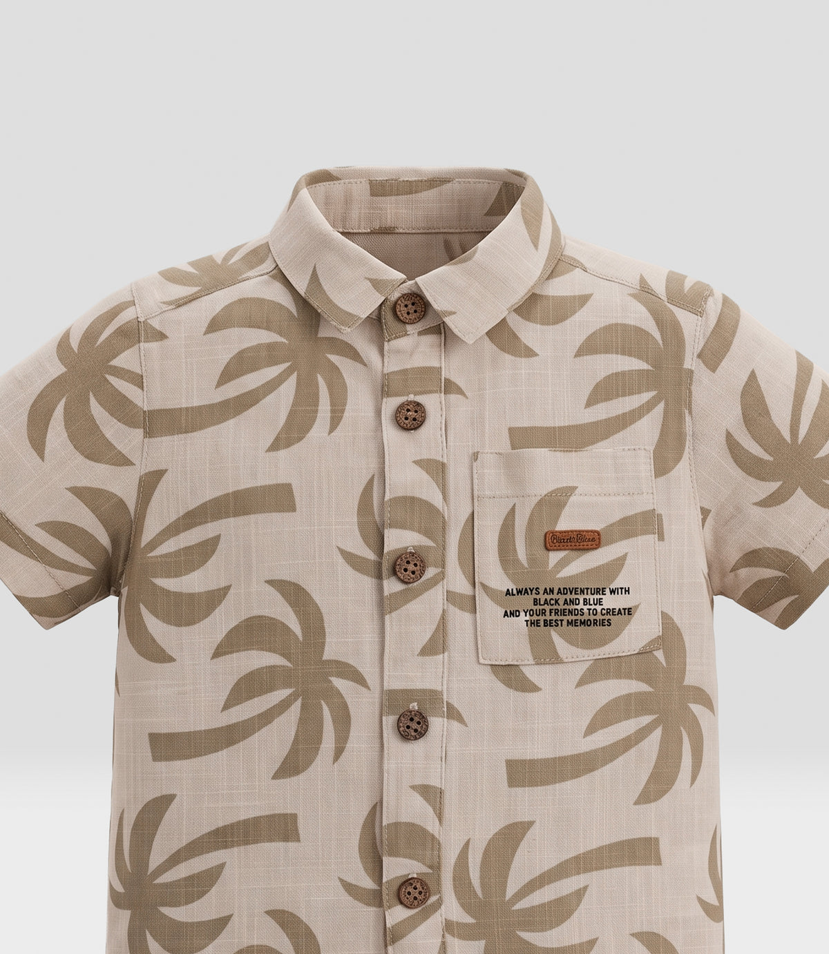Camisa niño palmeras 2 años / Beige