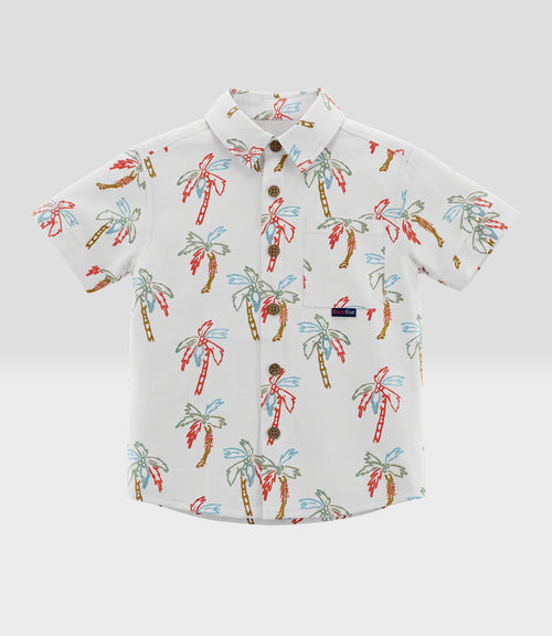 Camisa niño palmeras 2 años / Crudo