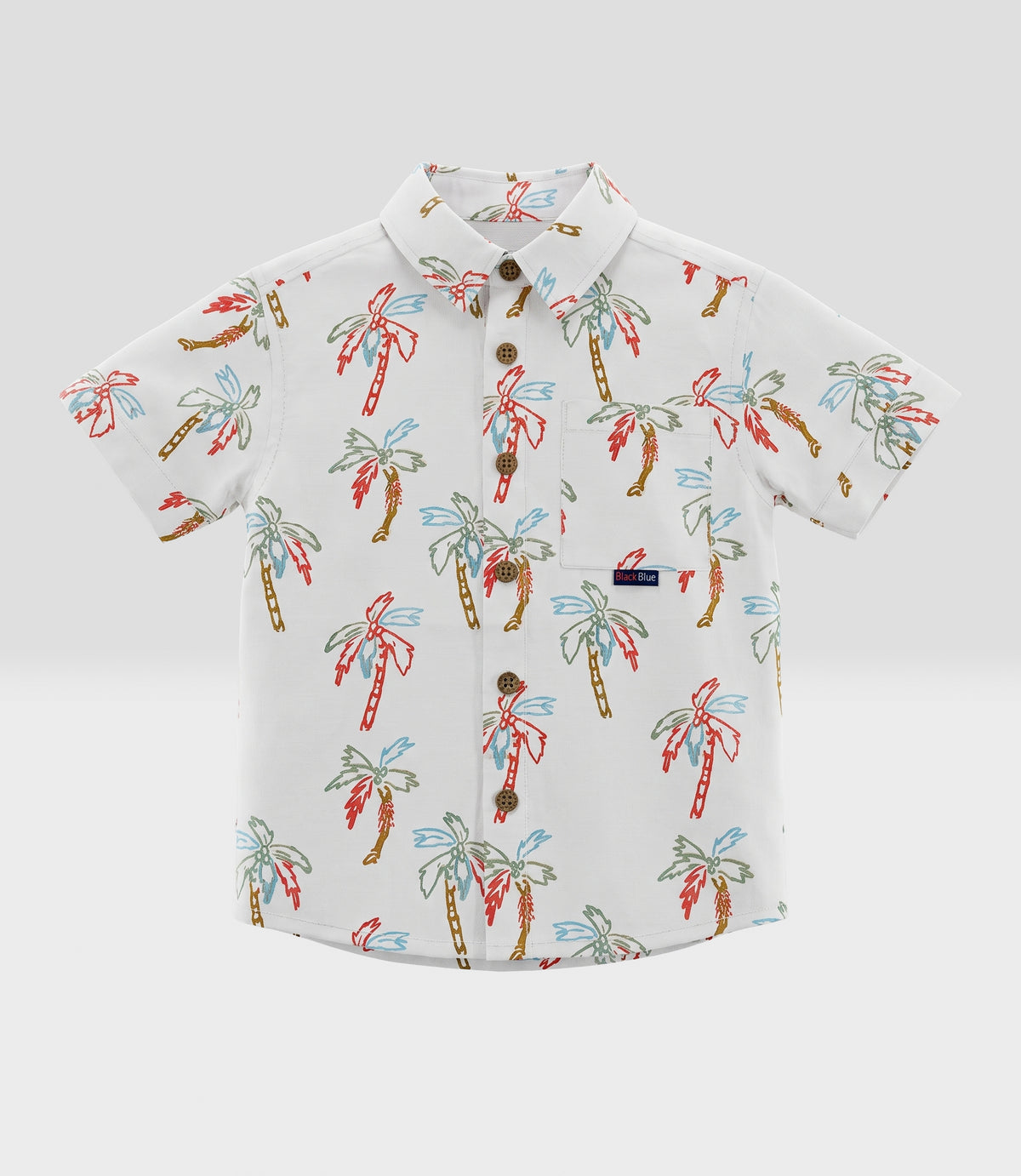 Camisa niño palmeras 4 años / Crudo