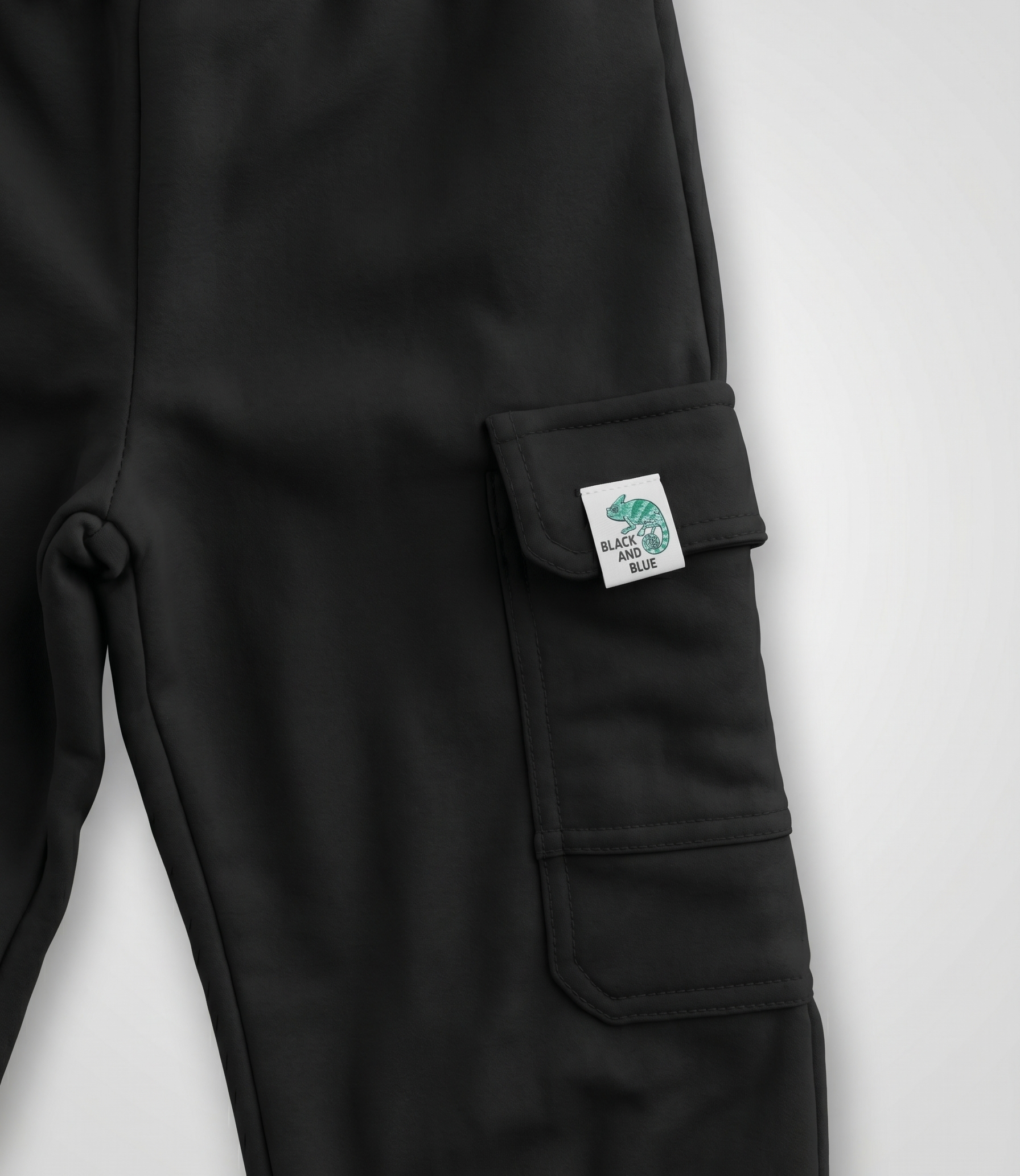 Pantalon de buzo niño jogger cargo 2 años / Negro