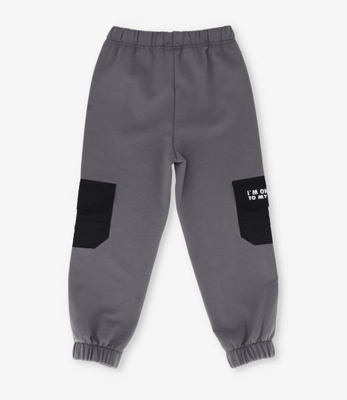 Pantalón de buzo niño cargo 2 años / Gris
