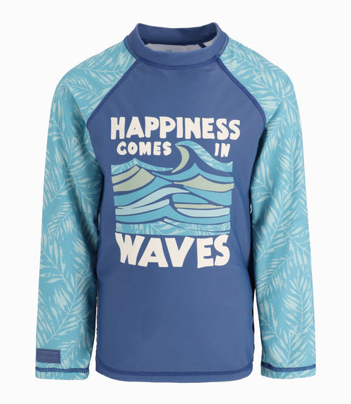 Polera De Traje De Baño Niño Con Olas 2 años / Azul Marino
