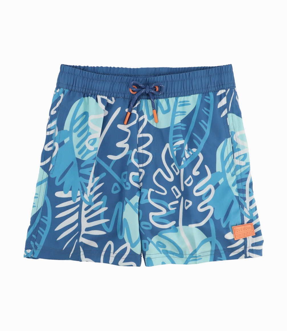 Traje De Baño Niño Con Hojas - 2 años / Azul Marino